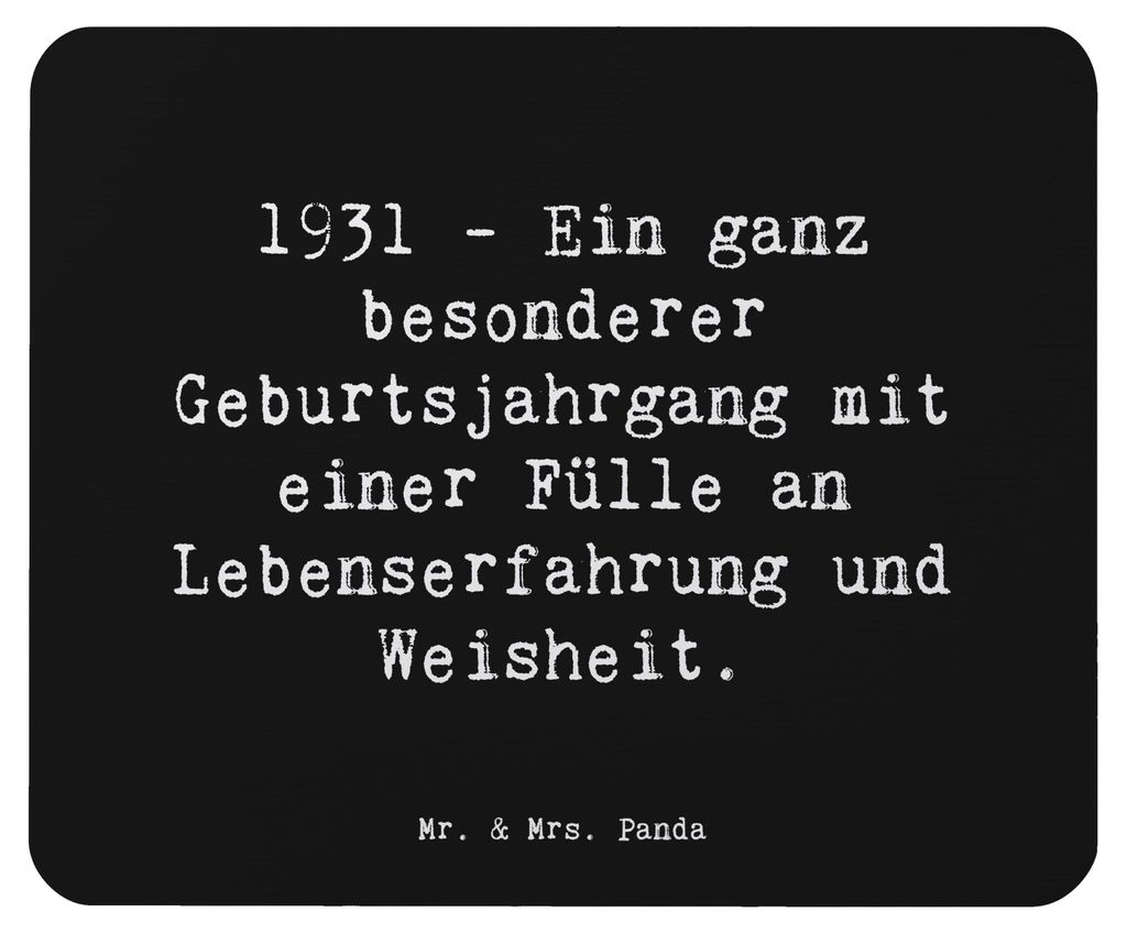 Mr. & Mrs. Panda Mauspad Spruch 1931 Geburtstag - Schwarz - Geschenk, Happy Birthday, Feiern, Alter, Glückwunsch, mousematte, Mouse Pad, Jahrgang,...