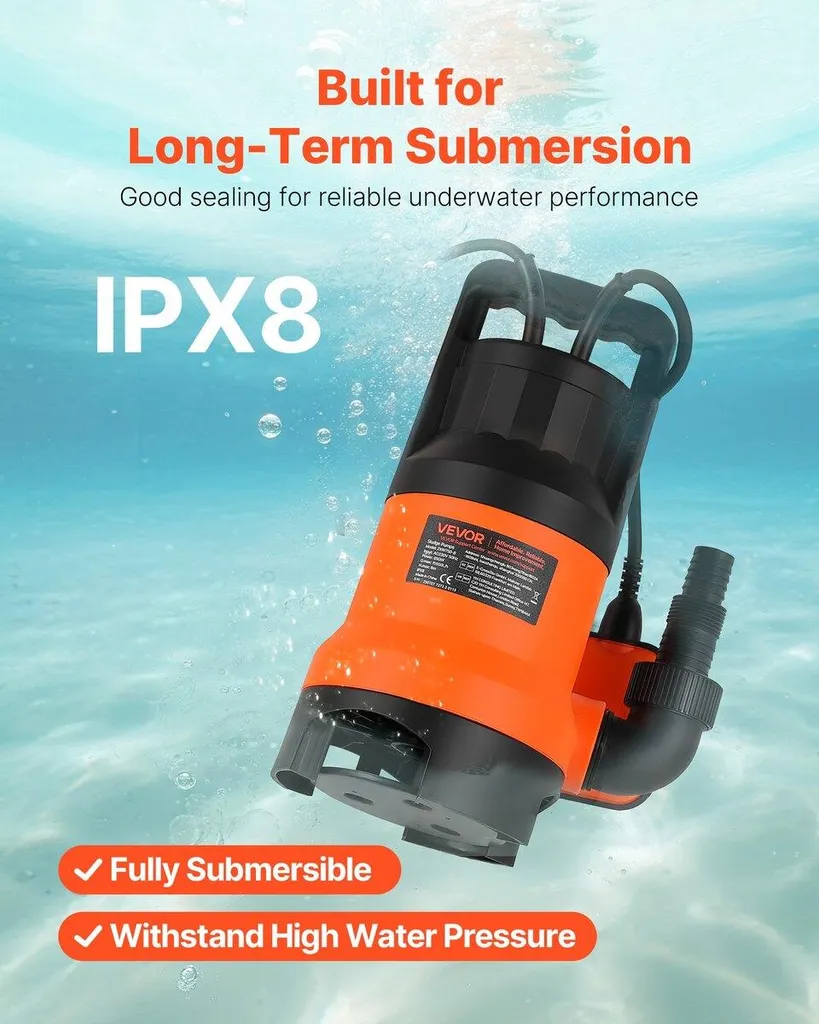 Pompe anti-inondation pour eaux chargées 650W solution vide-cave - 5