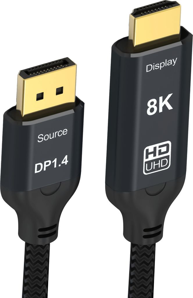 Reagle Display Port zu HDMI DP DisplayPort Kabel 8K@60Hz Produktbild 1