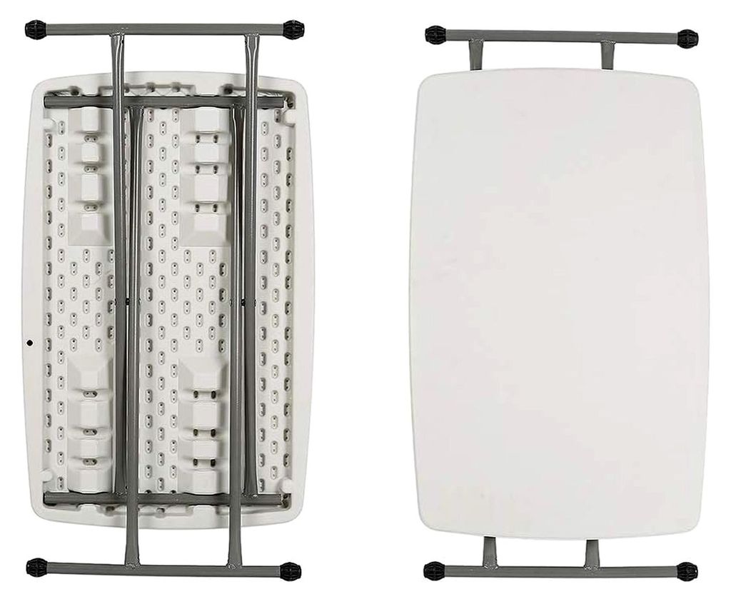 Klapptisch, 76 x 50 x 74 cm, tragbar und leicht, mit Stahlstruktur, für Innen- und Außenbereich, Weiß