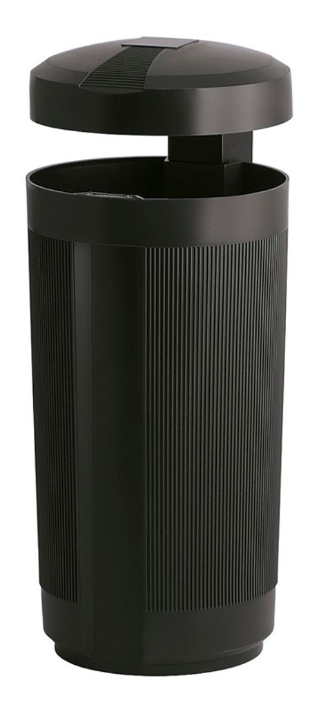 Abfallbehälter für draussen mit Dach aus Kunststoff 50 Liter schwarz (31019434)