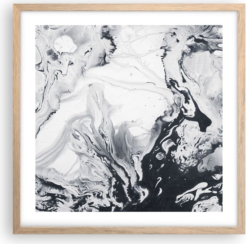 Gerahmtes Poster - Rahmen in heller Eiche - Abstraktion modern - 50x50 cm - Wand Bild - Wanddeko - Wandbilder - Wandposter - Bilderrahmen - Bilder ...