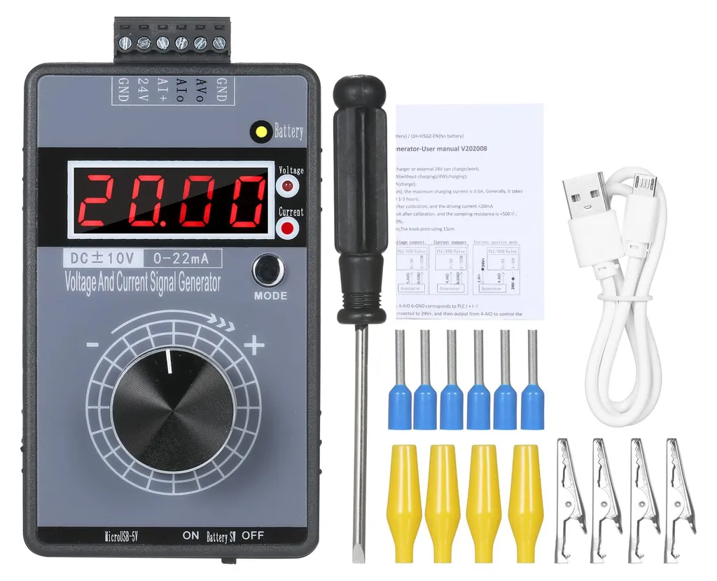 Générateur de signaux 0-10V 4-22mA de précision avec batterie lithium