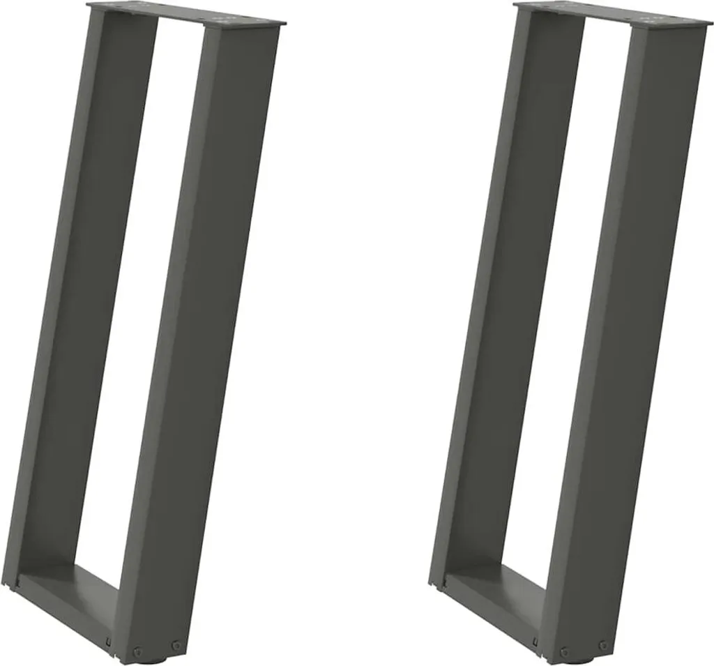 Pieds de table console en U en acier anthracite 28x73 cm lot de 2 pièces