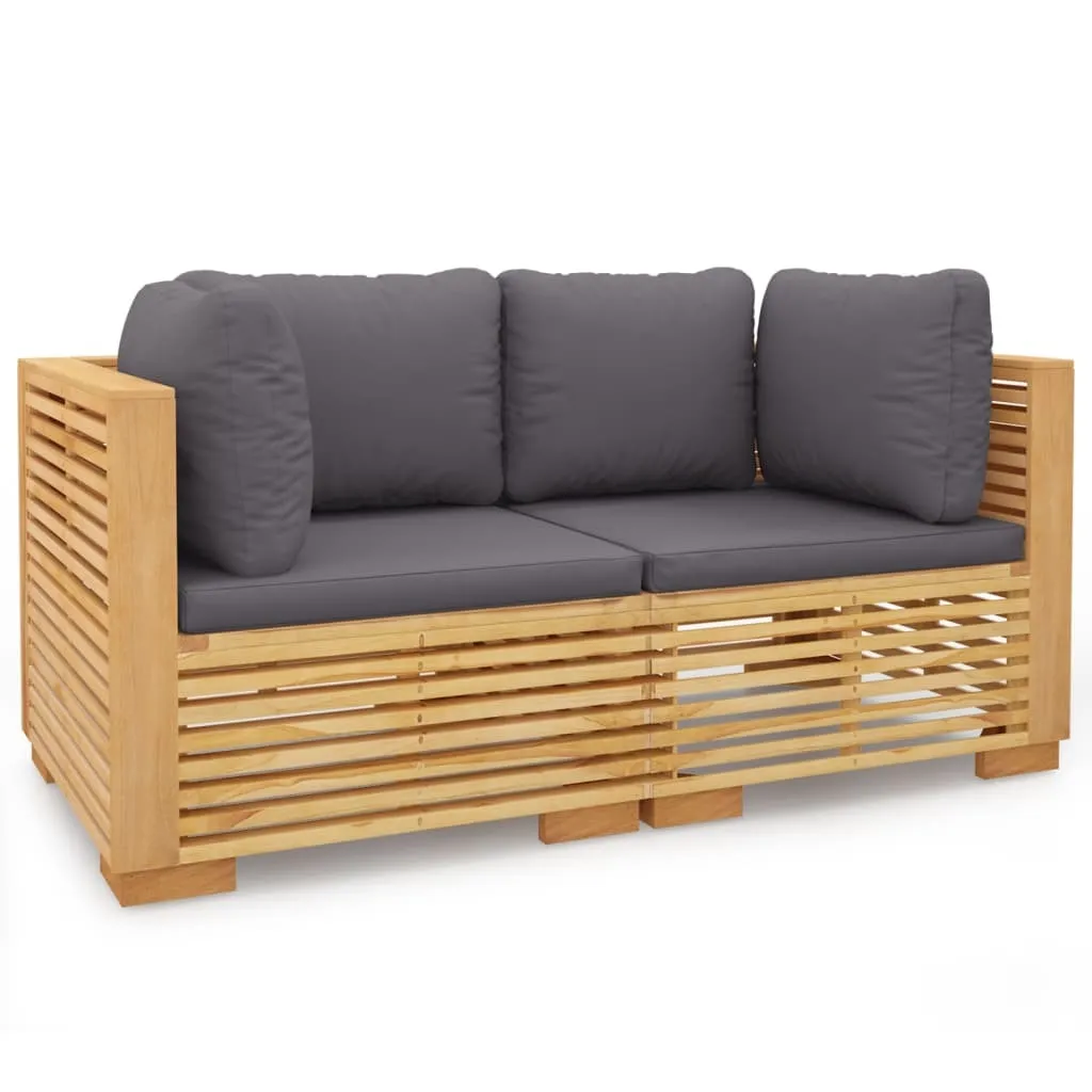 Canapé d'angle de jardin en teck pour salon d'extérieur et terrasse