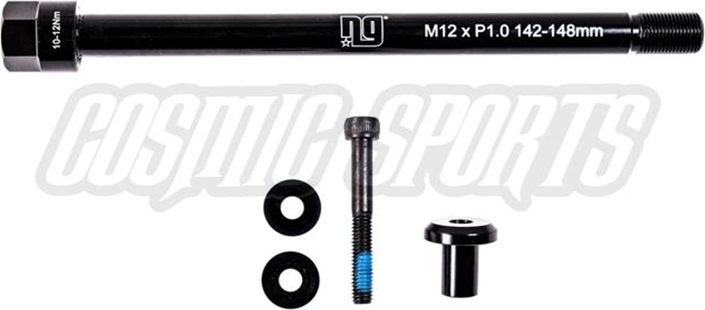 NG Sports Pachai Steckachse für Fahrrad-Anhänger, HR 12x185mm, M12x1.0, 20mm, black