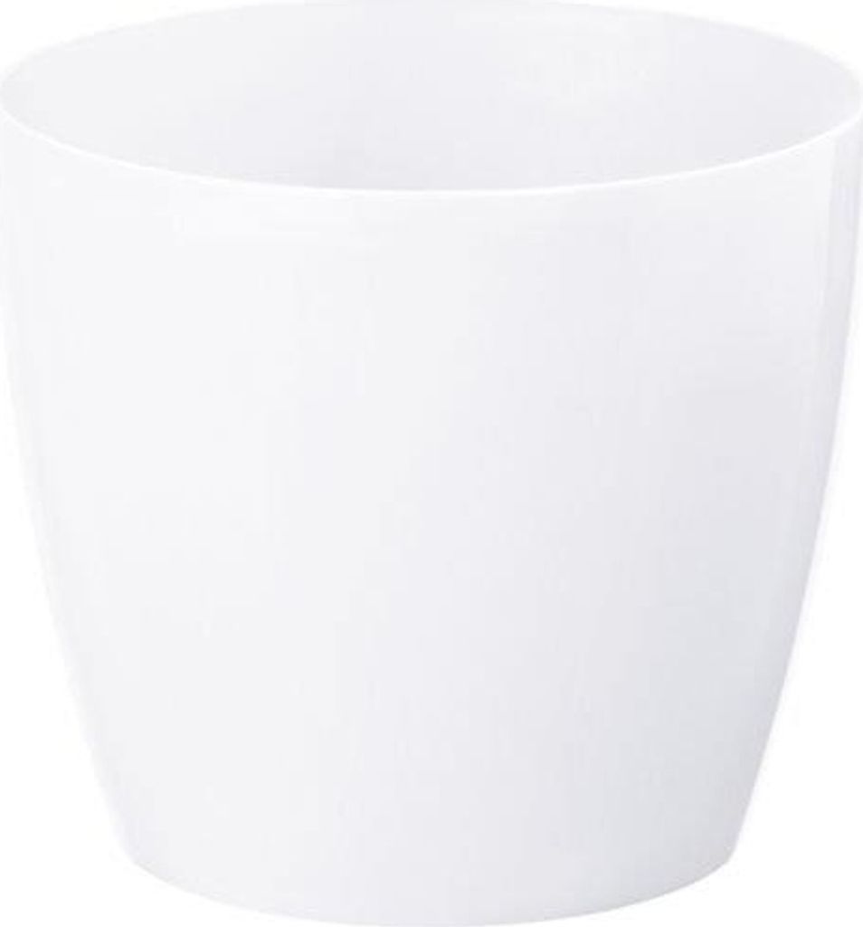 A plain white pot on a white background.