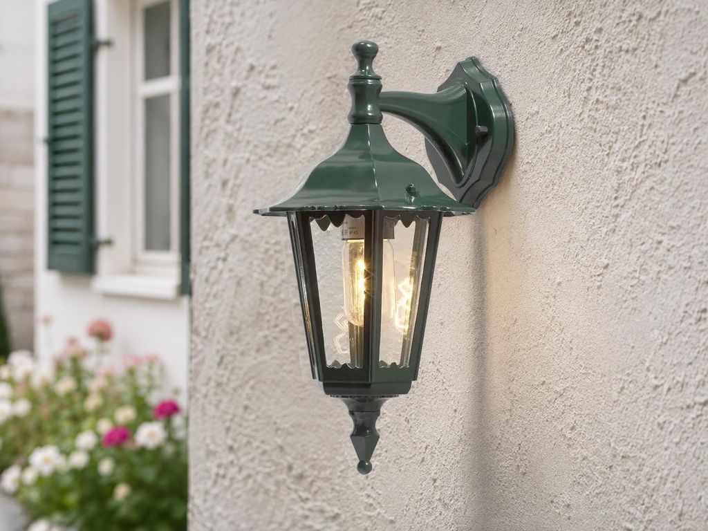 Konstsmide Firenze Down grün lackiertes Aluminium, klares Produktbild 
