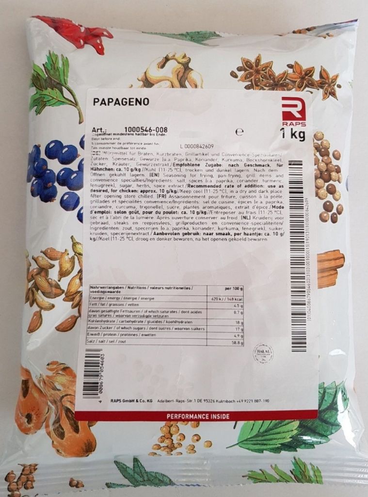 Mélange d'épices Raps Papageno pour grillades - 1 kg Image du produit 