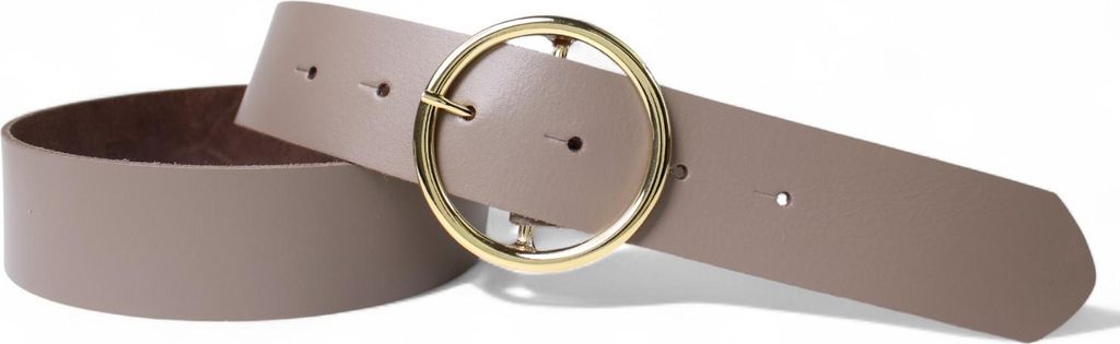 FRONHOFER Damen Ledergürtel 4 cm runde vergoldete Gürtelschnalle, echt Leder