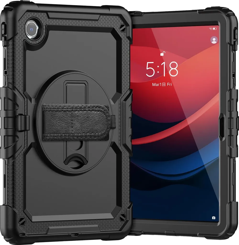 INF Custodia protettiva nera in silicone con cinturino per Lenovo M11 HD 11 pollici