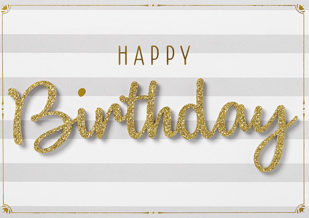 Geburtstag Lettering Surprise Glückwunschkarte mit Applikation im Fo