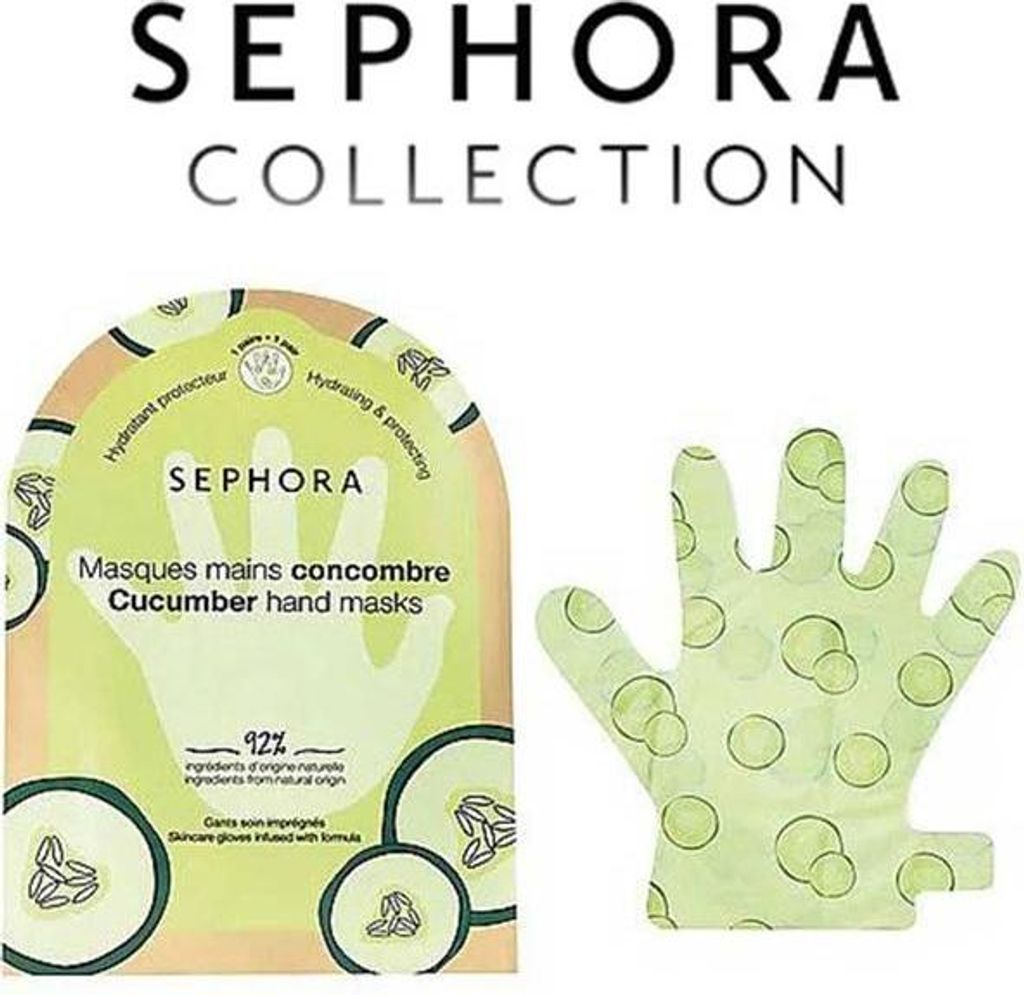 Sephora - Masque Mains Concombre 92% Ingrédients D'origine Naturelle 1pcs