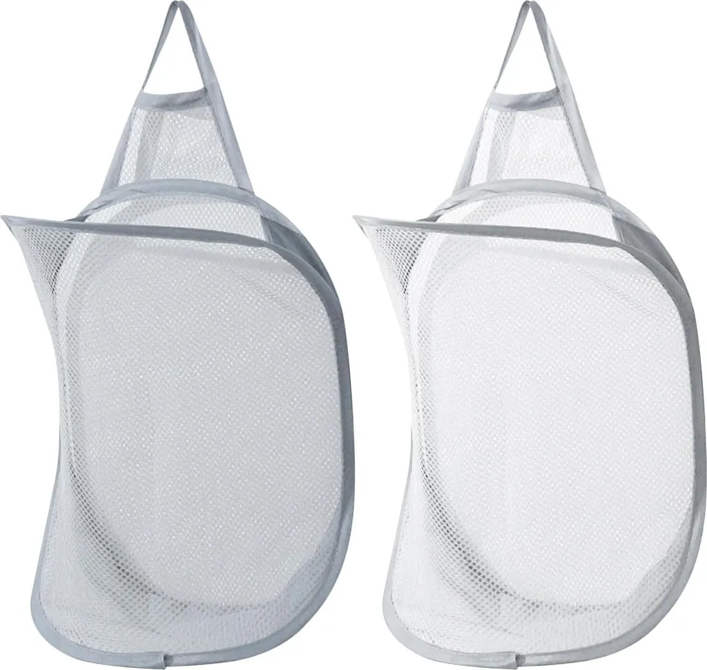 Dites adieu au linge au sol avec ce panier mural pliable en filet lot de 2