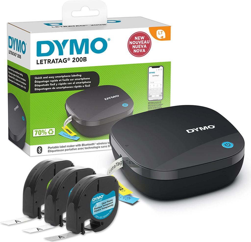 DYMO LetraTag 200B Bluetooth Etikettendrucker Kompakter Etikettendrucker Set;Wireless