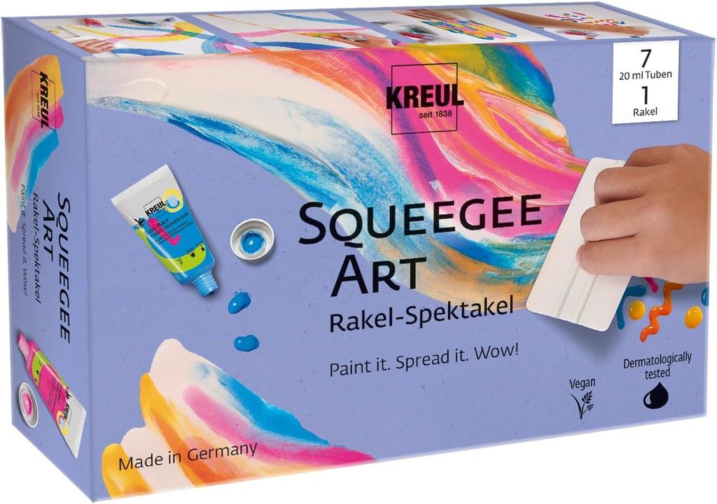 KREUL 43362 - Squeegee Art - Rakeltechnik für Kinder, Produktbild 