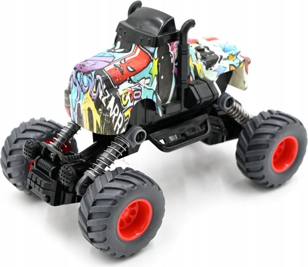 Monster Truck Spielzeugauto Geländewagen Graffiti Design Kinder Auto Großräder Bunt