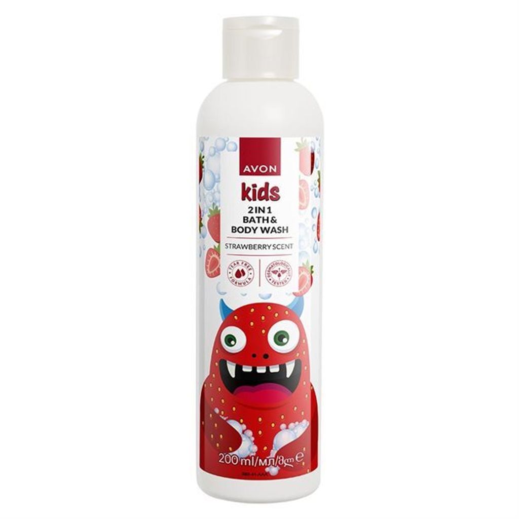AVON Kids 2in1 Erdbeer Duschgel und Badeflüssigkeit 200 ml
