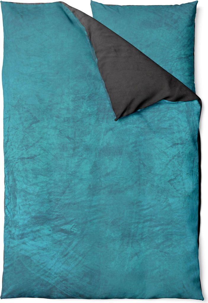 Winter Bettwäsche Teddy Plüsch Nicki Uni Flauschig Kuschelig Warm Weich Fleece, Farbe:Wende petrol / anthrazit, Größe:2 teilig 155x220 cm