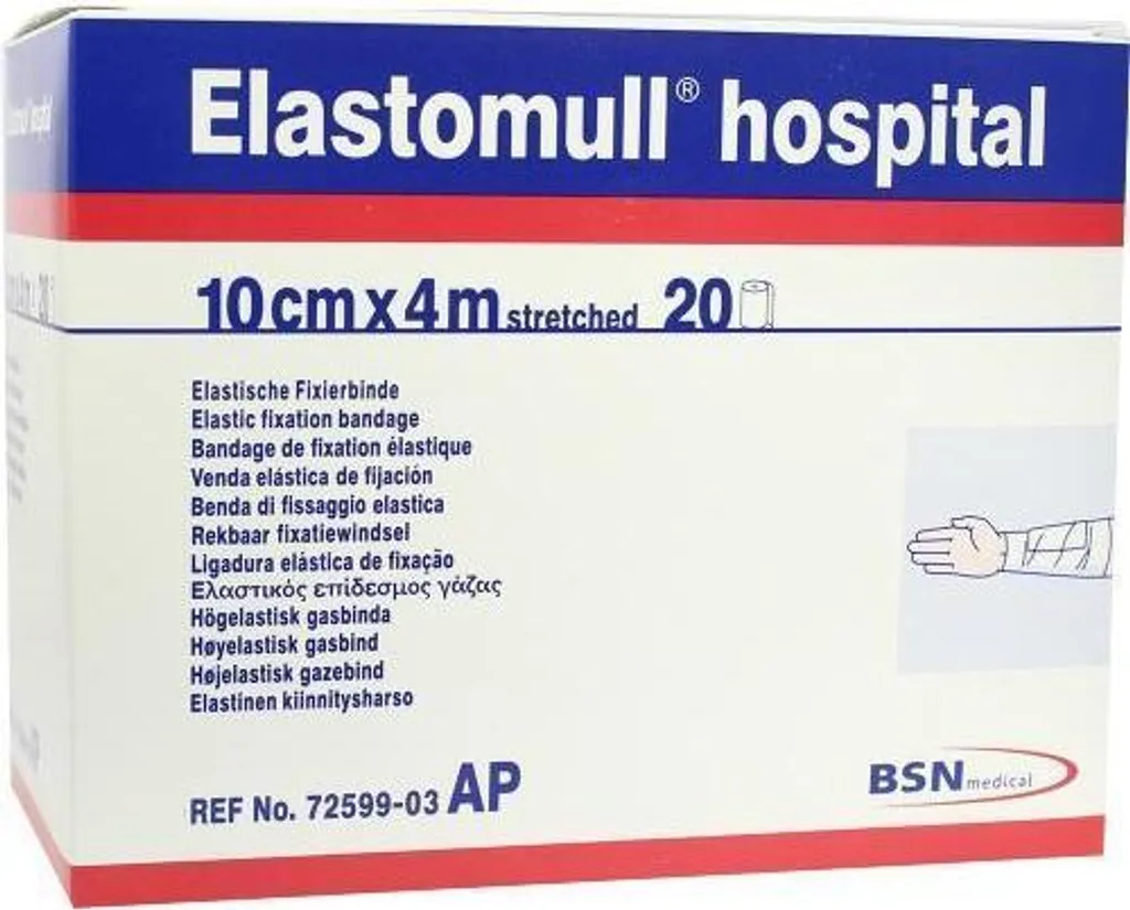 BSN Elastomull Hospital 10cm x 4m - Benda per Medicazioni 20 Pezzi
