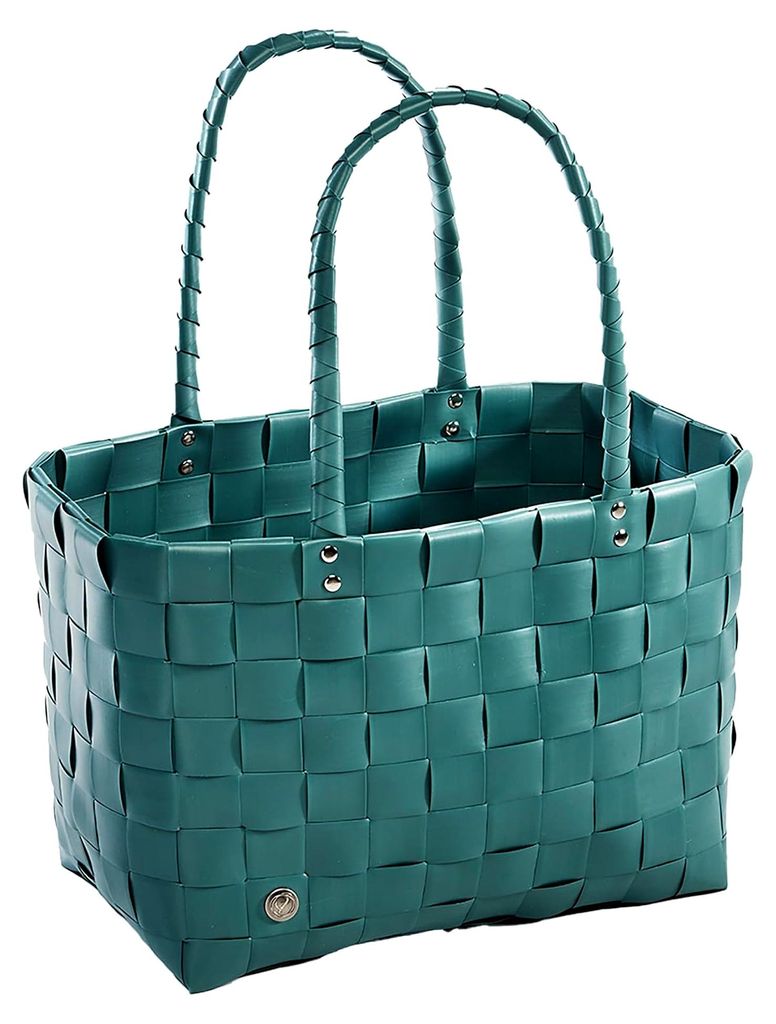 Shopper TEAL, 40x22x50 cm, türkis, handgefertigte Tasche aus PE, robust & leicht, modische Einkaufstasche, Strandtasche oder Alltagsbegleiter mit ...