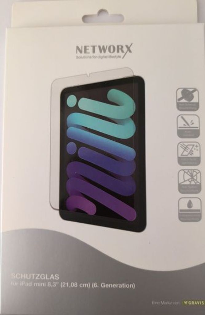 Networx Schutzglas für iPad mini 6. Gen. 2021 transparent NEU &