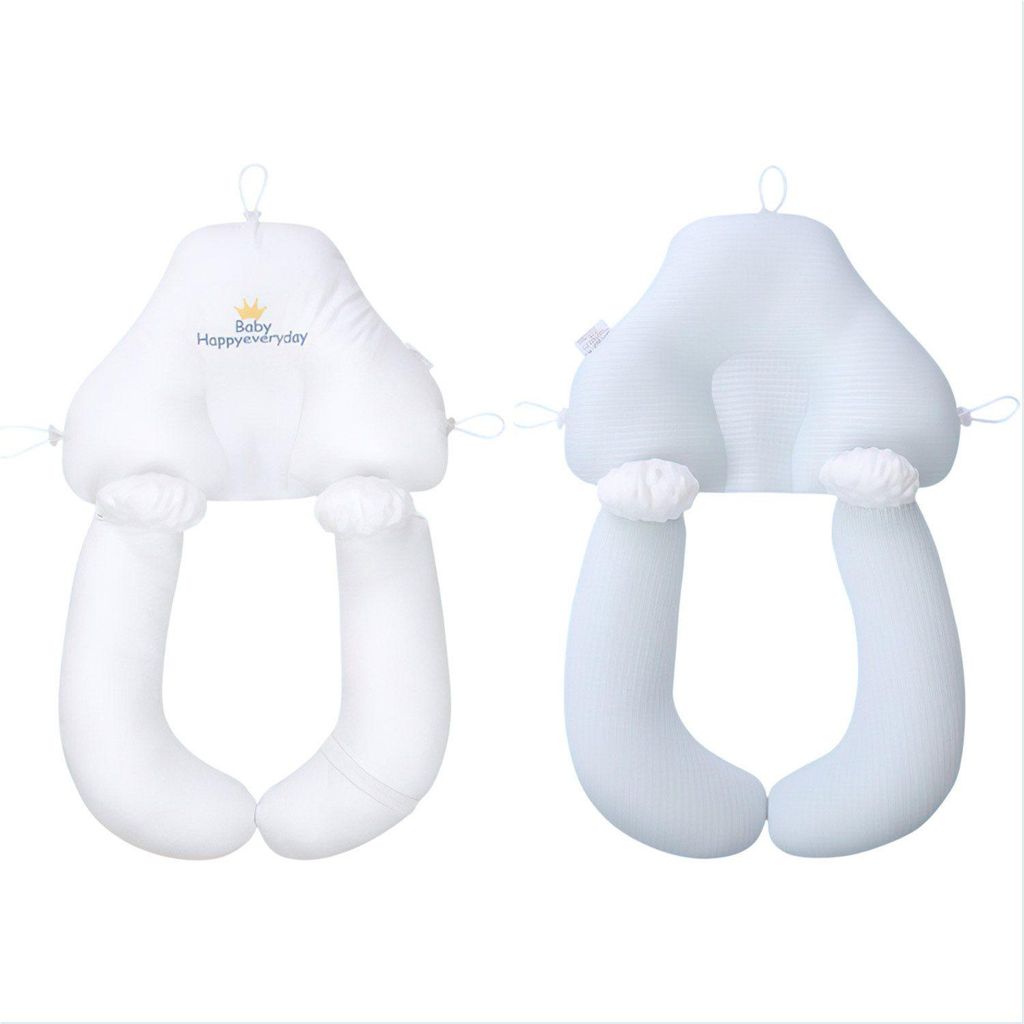 Baby Seitenlagerungskissen Baby Kissen Kopfkissen Gegen Plattkopf Weiß, 68x40cm