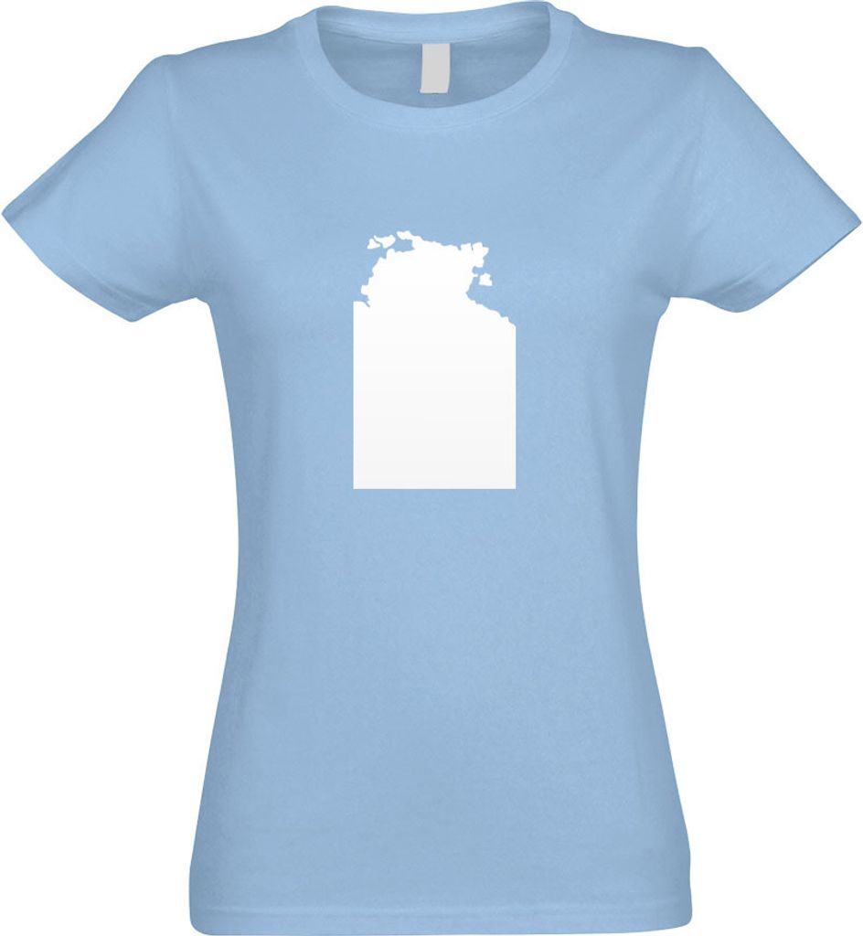 Kiwistar - T-Shirt tailliert - Damen - himmelblau - Northern Territory Australien - mit Motiv Bedruckt - Funshirt Design - Sport - Freizeit - Damen...