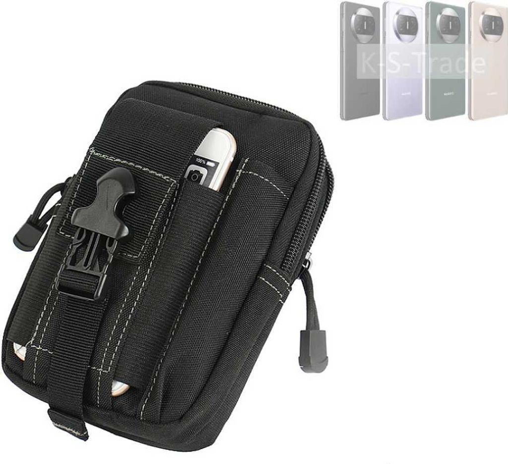K-S-Trade Gürtel Tasche kompatibel mit Huawei Mate X3 Gürteltasche Holster Schutz Hülle Handy Hülle Smartphone outdoor Handy-Hülle schwarz