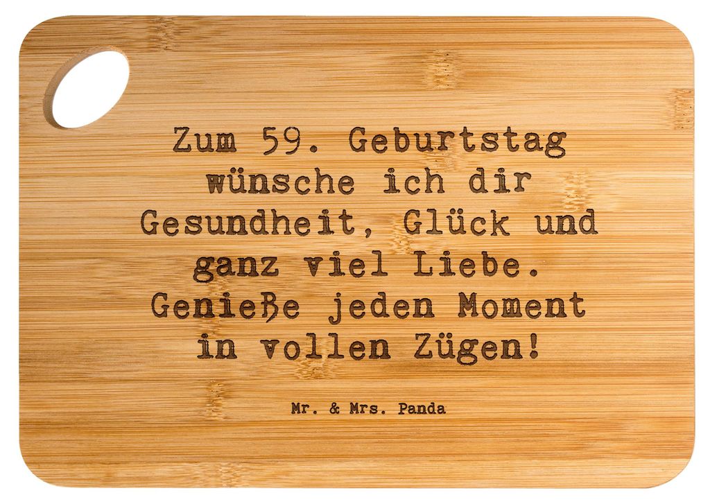Mr. & Mrs. Panda Brett Spruch 59. Geburtstag - Transparent - Geschenk, Holzbrett, 59 Jahre, Glückwunsch, Geburtstagsgeschenk, warmherziger Wunsch,...