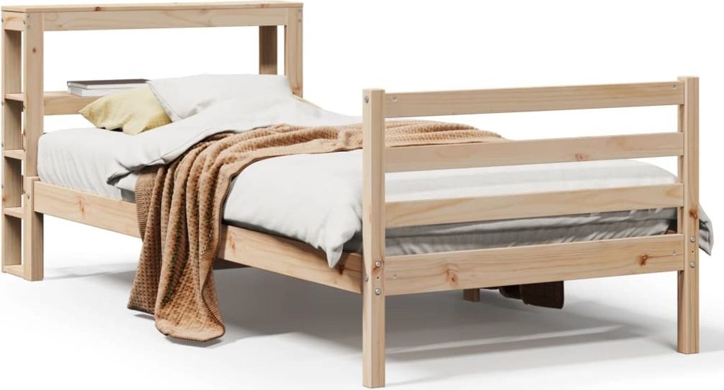 vidaXL Massivholzbett ohne Matratze 75x190 cm Kiefernholz