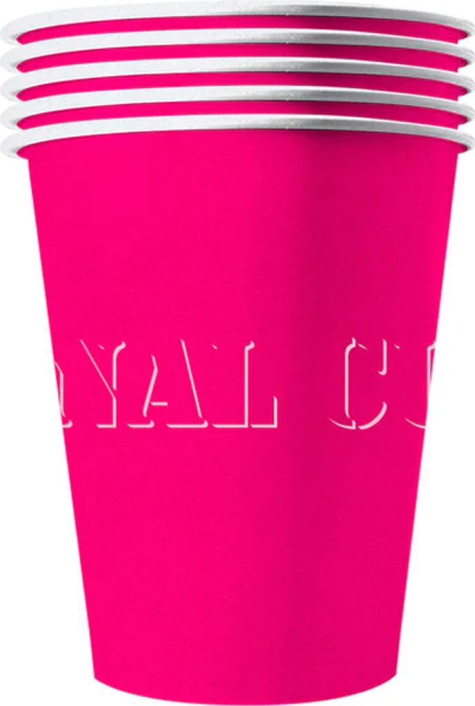 Recycelbare Pappbecher 20 Stück pink 530 ml - Einheitsgröße