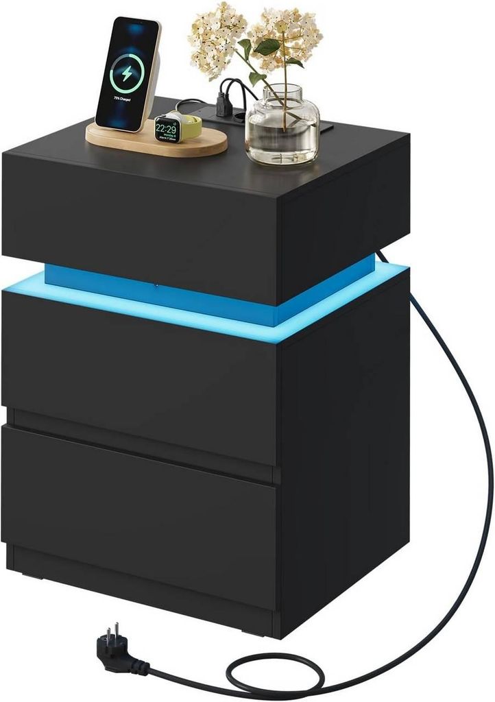 WOLTU Nachttisch mit Ladefunktion, LED-Beleuchtung 25 Produktbild 