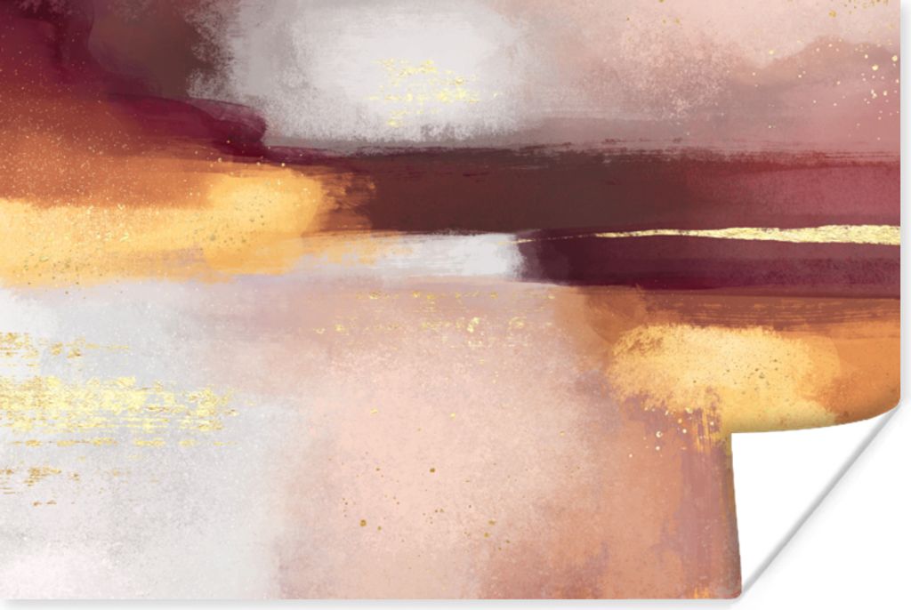 MuchoWow Poster Malen - Abstrakt - Pastell 60x40 cm - Schlafzimmerdekoration