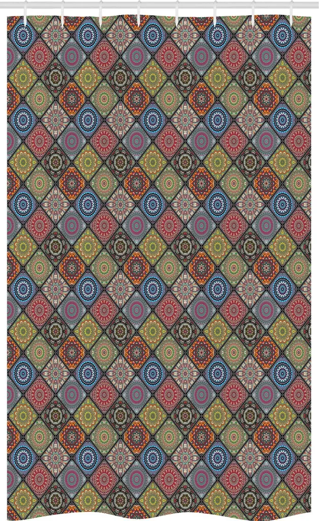 Tenda Doccia Etnica ABAKUHAUS 120x180: Mandala Orientale in Tessuto