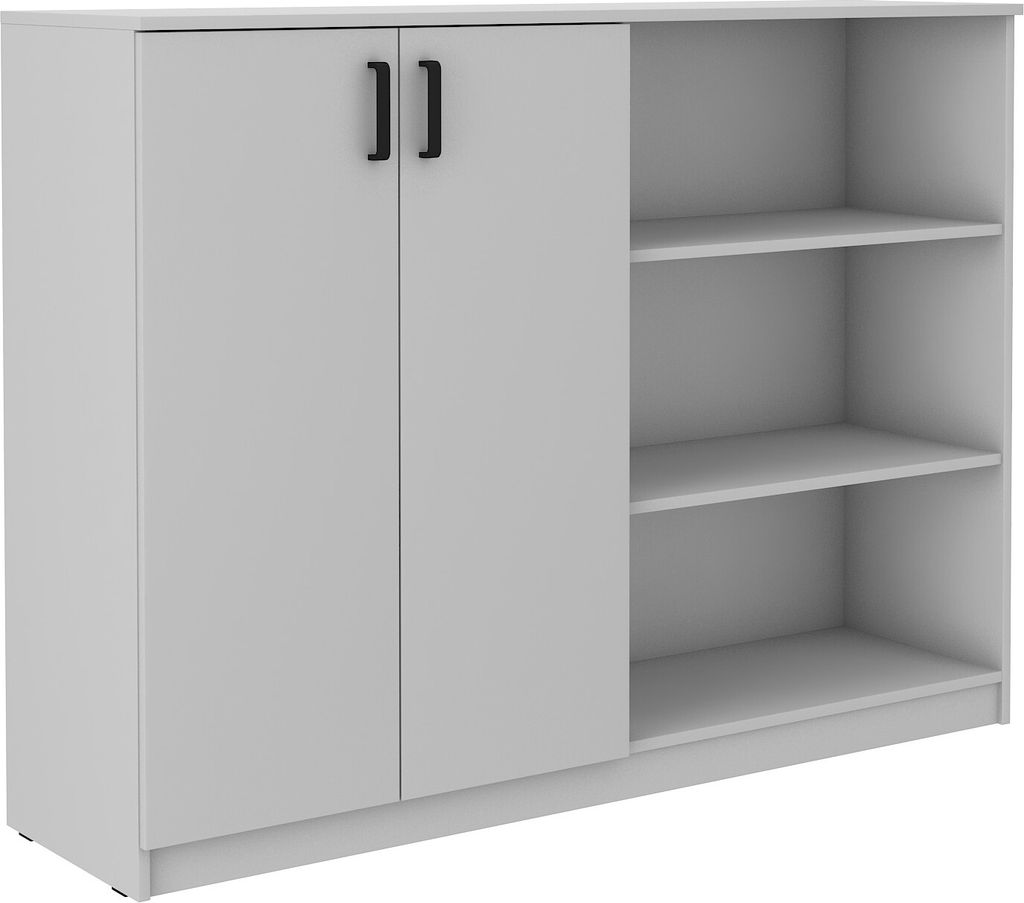 Masseno Kommode MALTESA 158 cm Sideboard mit 2 Türen für Wohnzimmer Schlafzimmer Modern 158x44x118 cm Grau / Grau