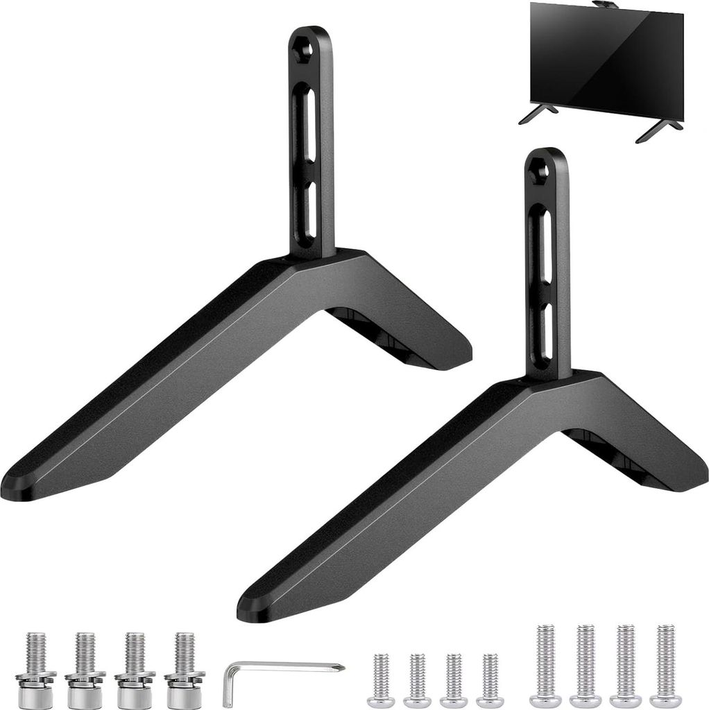 Universal TV Standfüße, TV Sockelfüße Ersatzhalterung TV Ständer mit Antirutsch-Pads & Schrauben für 32 bis 65 Zoll LCD LED Plasma Fernseher,...