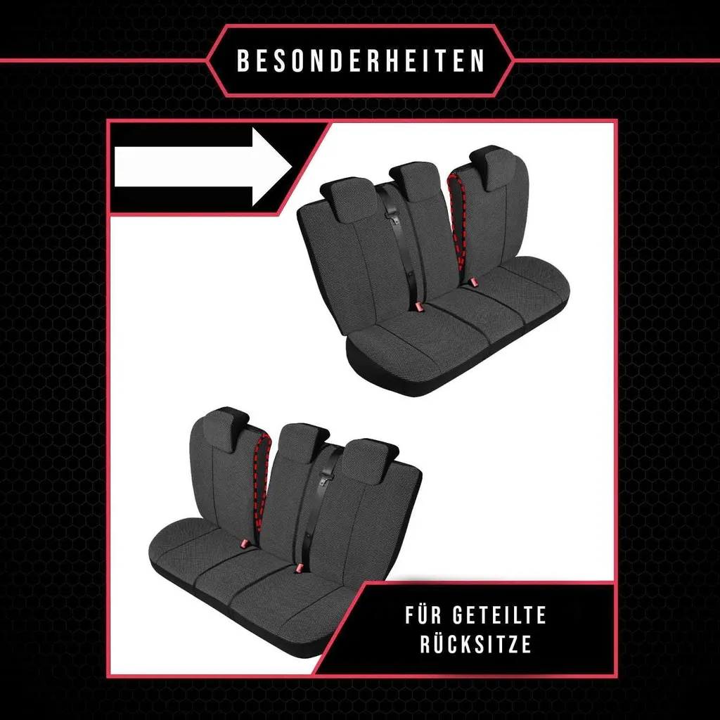 Coprisedili auto Set coprisedili auto nero per Suzuki Celerio - 7