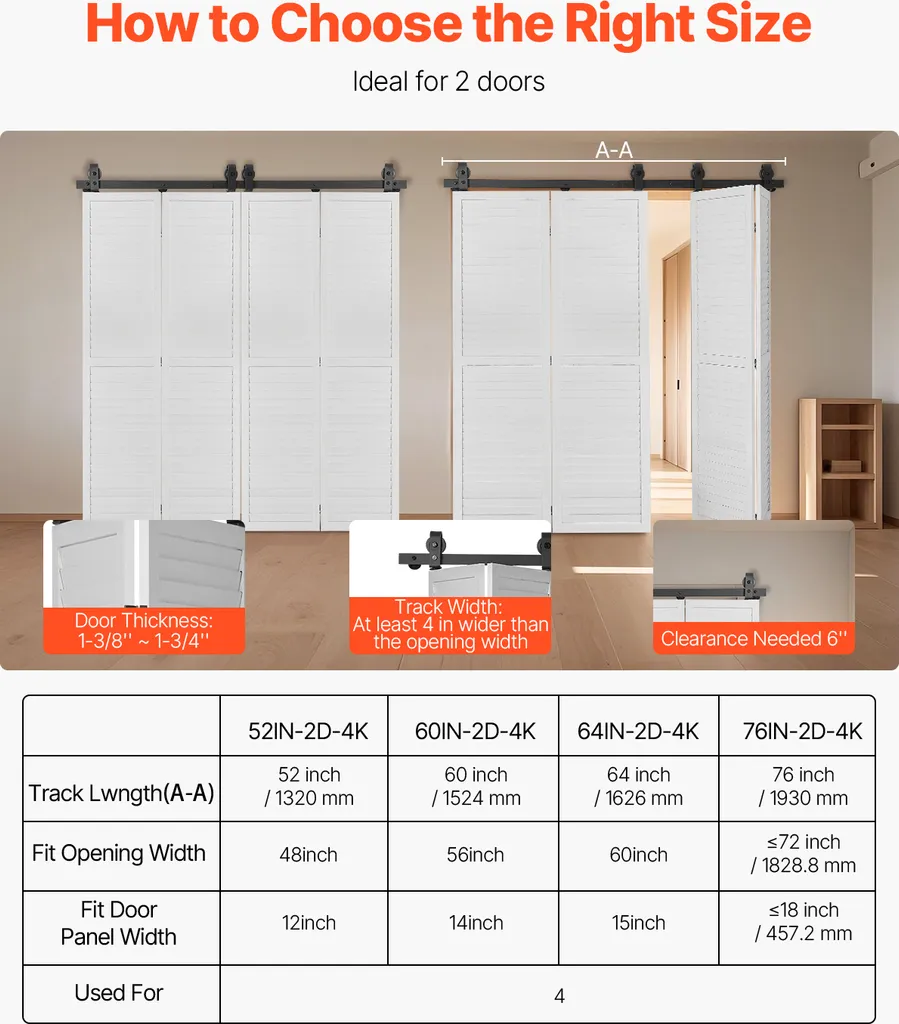 Solution pour porte de placard qui coince : rail pliant 1626mm fluide