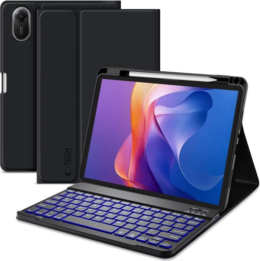 Custodia Tech-Protect Sc Pen per Xiaomi Redmi Pad 2 11.0 con tastiera - Nero