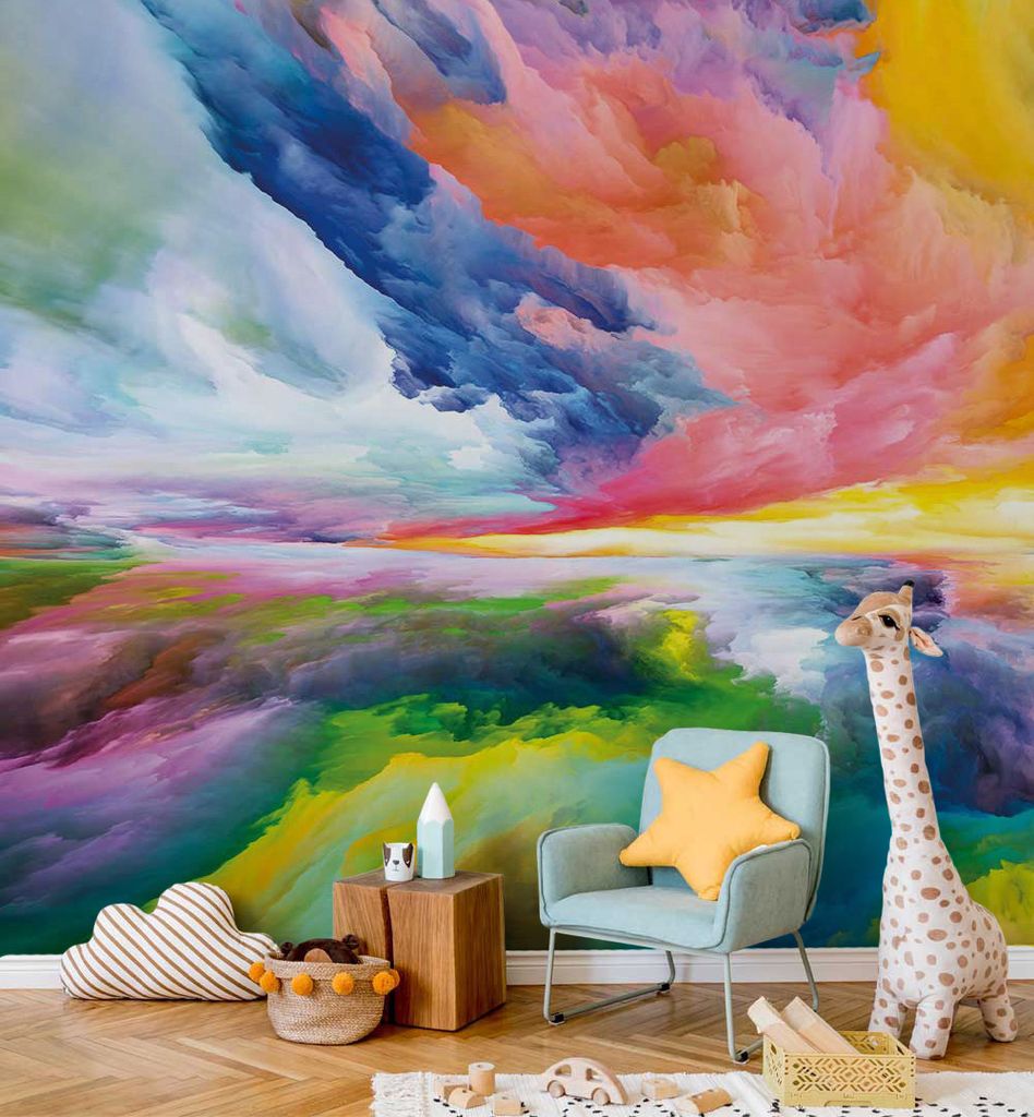 Fototapete Horizont gemalt, Material:Premium Vlies 150g/qm, Größe Tapete:390 x 260cm