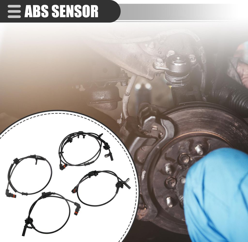 4 Stück ABS-Sensor vorne hinten links rechts, Raddrehzahlsensor, für Dodge- Charger 2006-2010, Kunststoff, 4779247AC, Schwarz