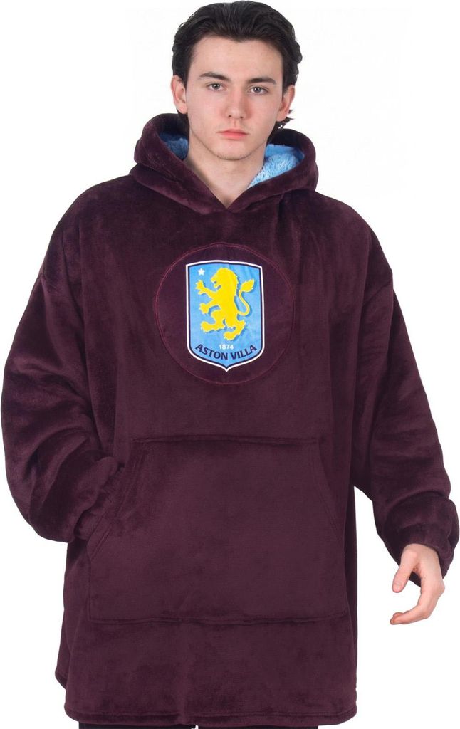 Aston Villa FC - Kapuzendecke für Herren/Damen Unisex, Übergroß GF1326 (XL-3XL) (Rotwein)