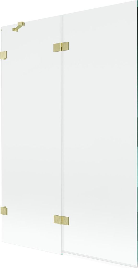 Mexen Lunar Duschwand 2-flügelig links 120 x 150 cm, transparent, gebürstetes Gold - 897-120-100-55-00-L
