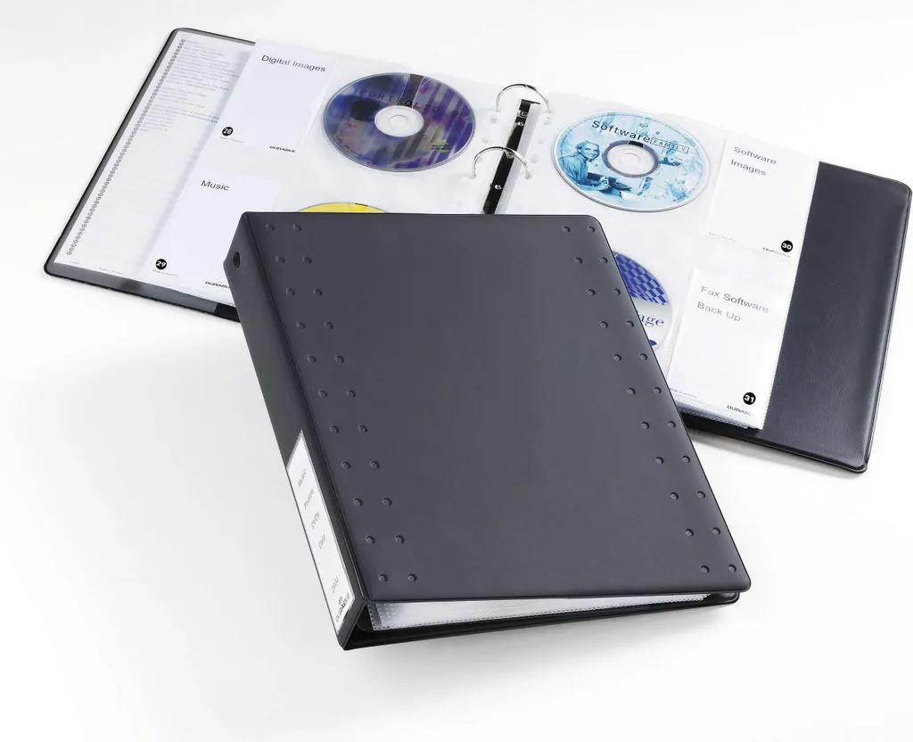 Rangement CD et DVD INDEX 40 de DURABLE en Gris : Classeur de Bureau