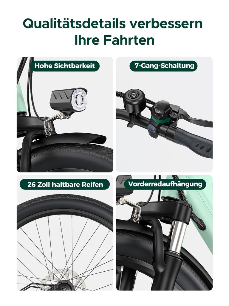 Rower elektryczny HillMiles, miejski rower elektryczny i Zdjęcie produktu 6