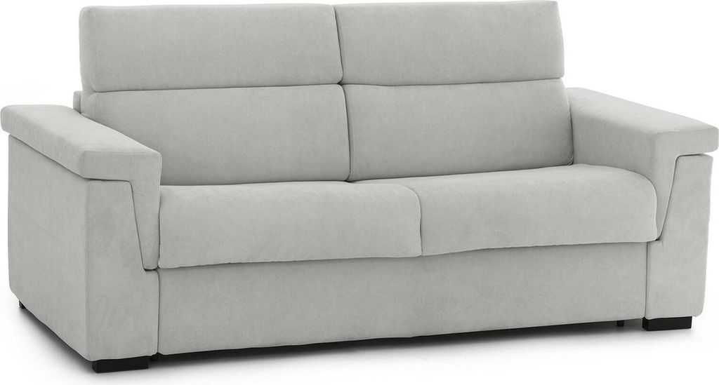 Benedetto - Schlafsofa 3-Sitzer, 225x95 cm Hellgrau, Abziehbar Italy