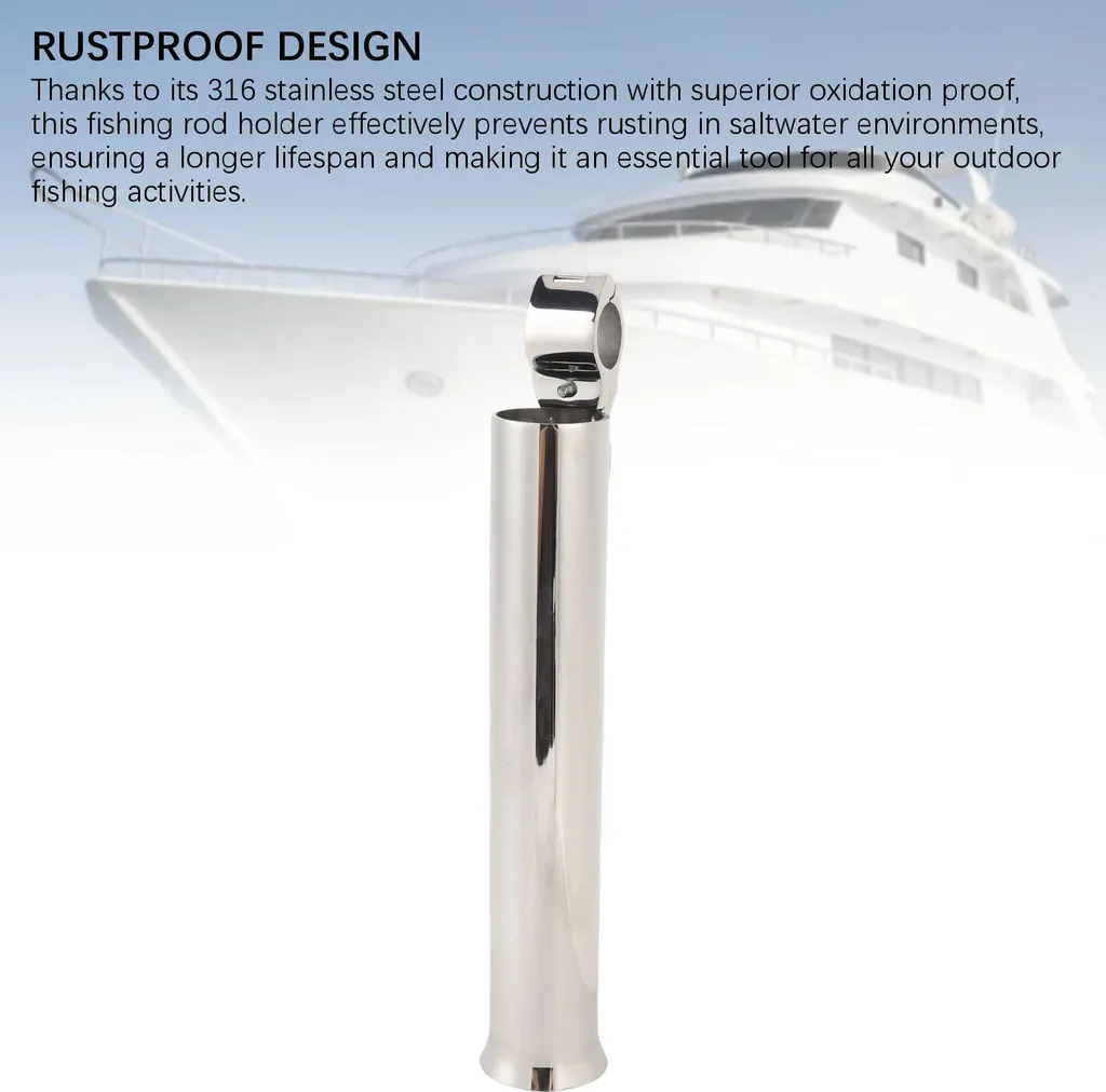 Support de canne à pêche inox 316 stable pour garde-corps bateau 22mm - 5