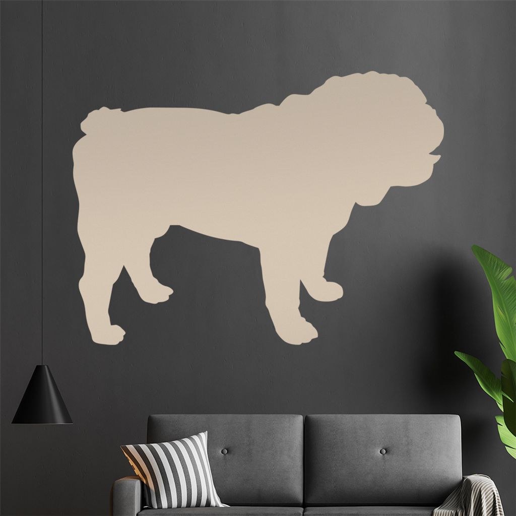 KIWISTAR englische Bulldogge Silhouette Wandtattoo in 6 Größen - Wandaufkleber Wall Sticker - Dekoration, Küche, Wohnzimmer, Schlafzimmer, Badez...