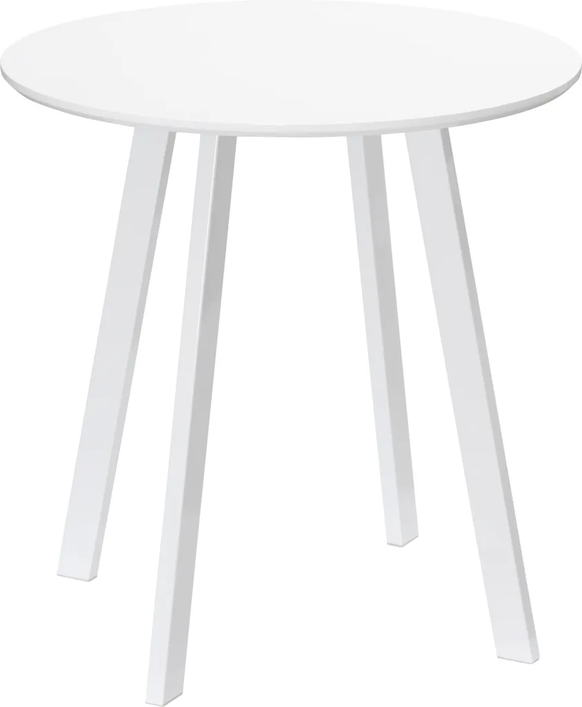 Tavolo Design Moderno HOMCOM Bianco 72cm | Stile Nordico per Soggiorno